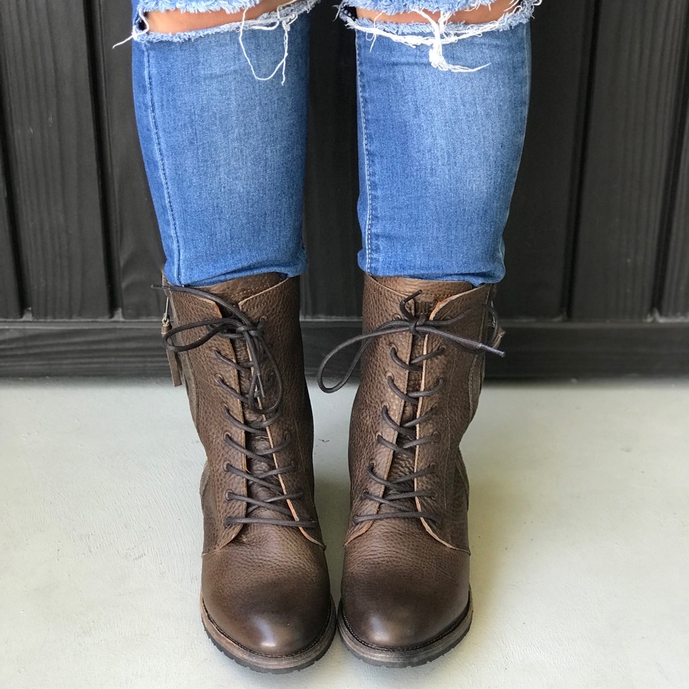 Welt Distress Goodyear Leather LaceUp Combat Boot - Picture 4 of 6